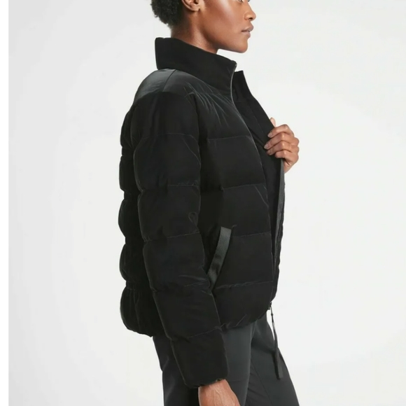 Athleta Venice Odessey Down Puffer Jacket SZ.M Black - Picture 3 of 10